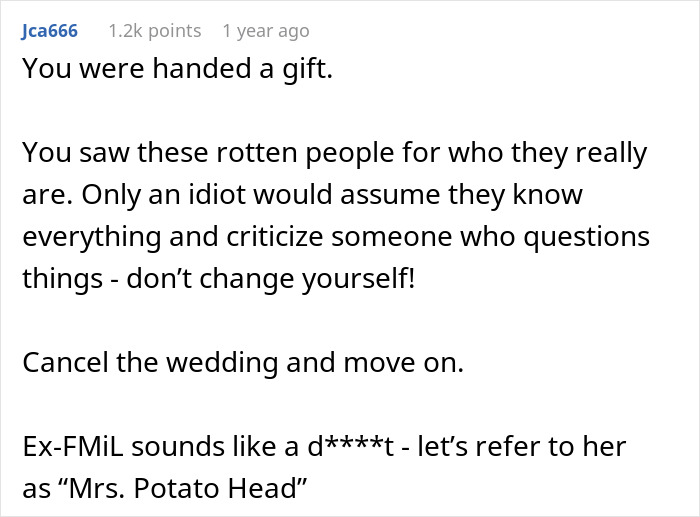 Woman Overhears Future MIL Calling Her Stupid And Fiancé Laughing Along, Runs Away Horrified