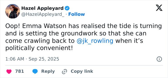 Fans Turn On Emma Watson After She Suddenly Changes Opinion On J.K. Rowling