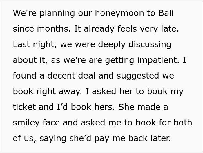 Man Cancels Honeymoon After Learning About Wife’s Expectations: “Men Have Been Doing It For Ages”