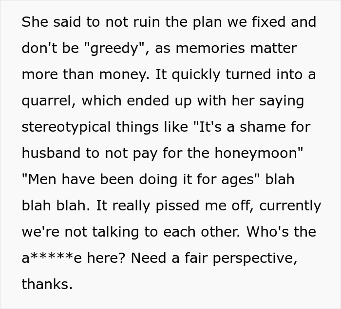Man Cancels Honeymoon After Learning About Wife’s Expectations: “Men Have Been Doing It For Ages”