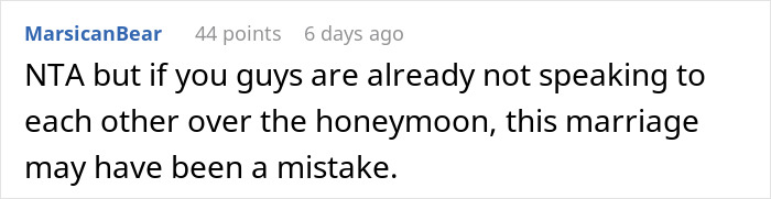 Man Cancels Honeymoon After Learning About Wife’s Expectations: “Men Have Been Doing It For Ages”