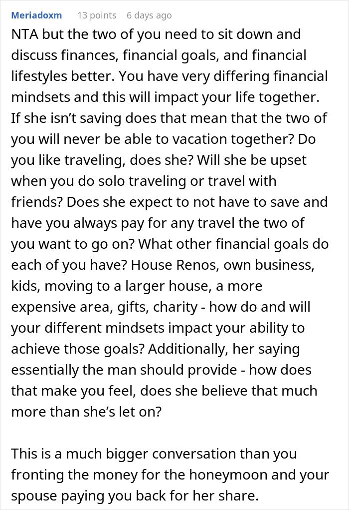 Man Cancels Honeymoon After Learning About Wife’s Expectations: “Men Have Been Doing It For Ages”