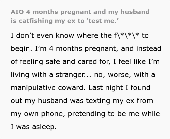 Man Decides To Test Pregnant Wife’s Loyalty In The Most Bizarre Way, Reveals His True Colors