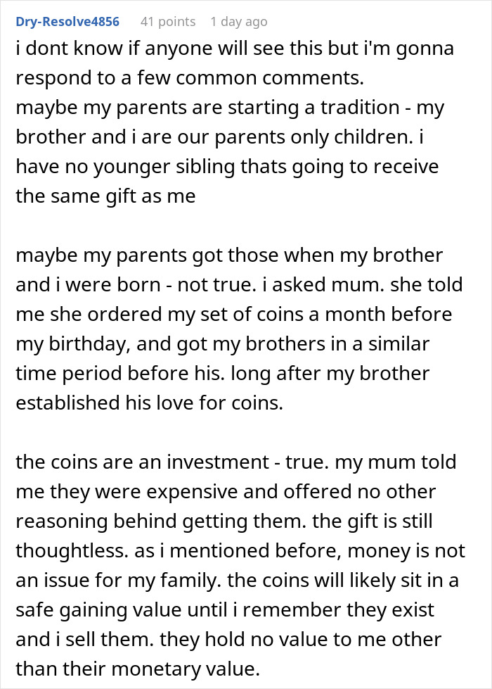 Teen Feels Crushed After Parents Gift Her The Same 18th Birthday Present As Brother