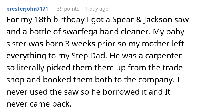Teen Feels Crushed After Parents Gift Her The Same 18th Birthday Present As Brother