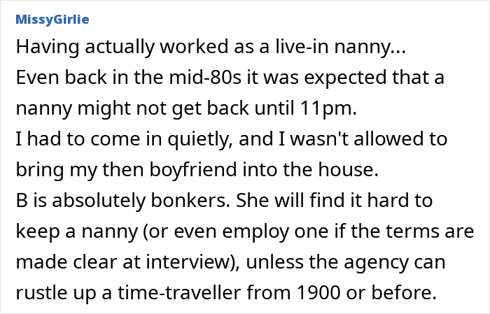 Mom Thinks It’s Inappropriate For Live-In Nanny To Return At 10PM On Her Nights Off, Imposes A Curfew