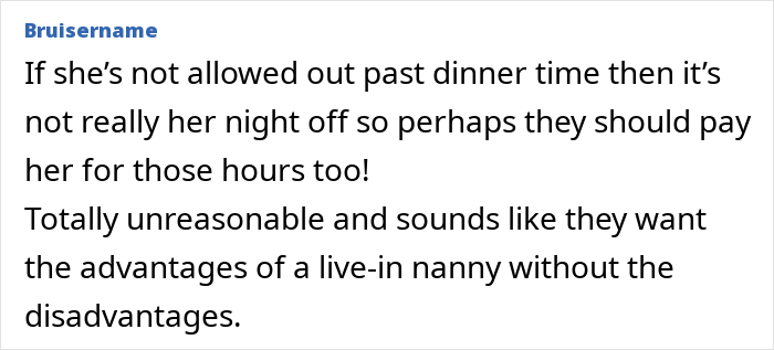 Mom Thinks It’s Inappropriate For Live-In Nanny To Return At 10PM On Her Nights Off, Imposes A Curfew