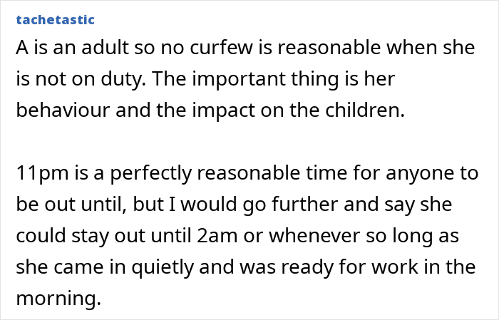 Mom Thinks It’s Inappropriate For Live-In Nanny To Return At 10PM On Her Nights Off, Imposes A Curfew