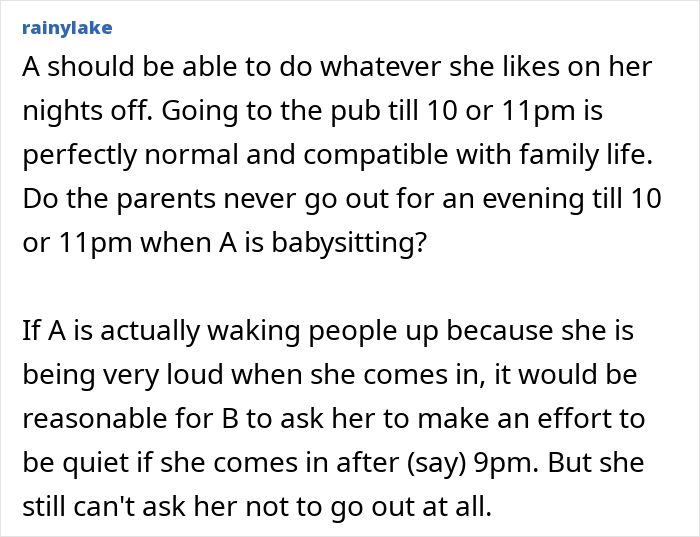 Mom Thinks It’s Inappropriate For Live-In Nanny To Return At 10PM On Her Nights Off, Imposes A Curfew