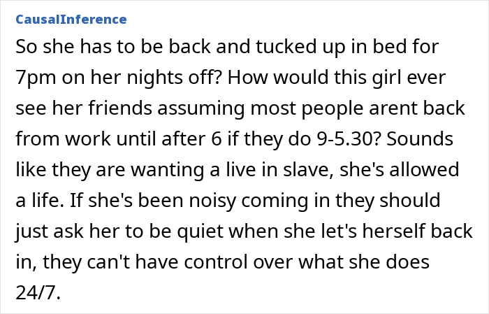 Mom Thinks It’s Inappropriate For Live-In Nanny To Return At 10PM On Her Nights Off, Imposes A Curfew