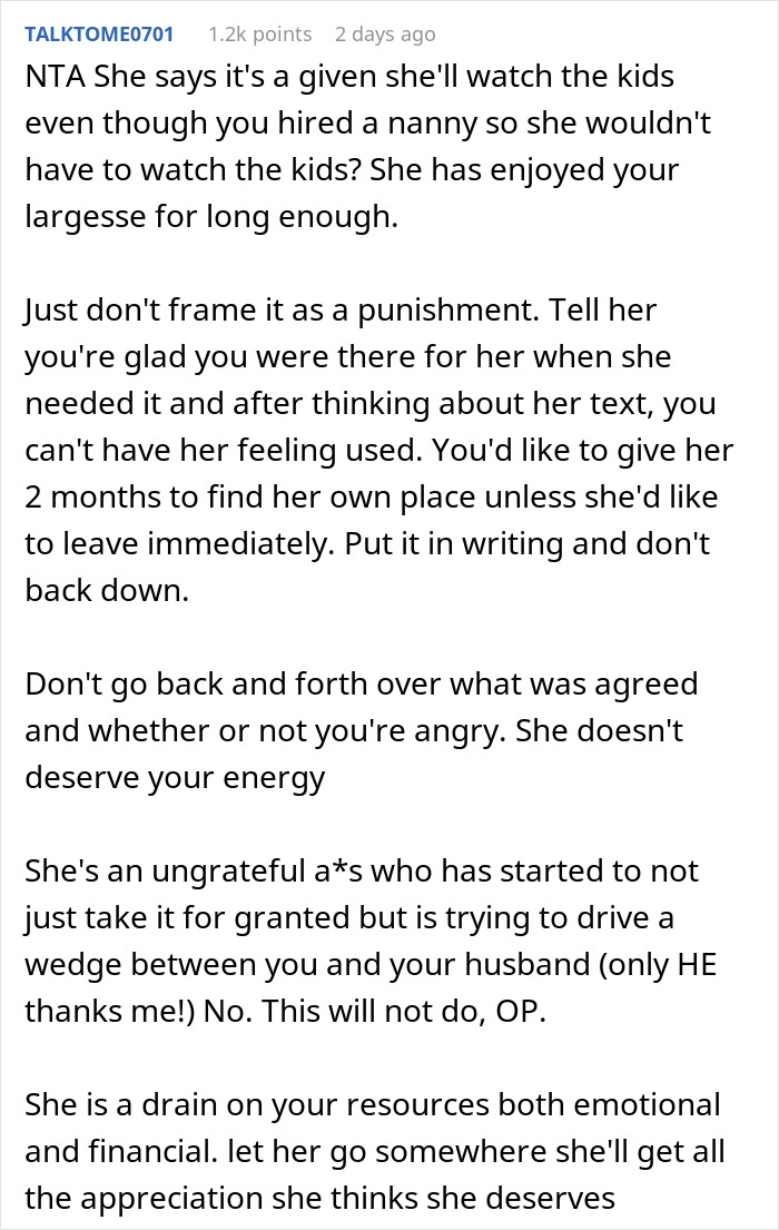 Woman Lets Sis Move In In Exchange For Babysitting, Flabbergasted After She Starts Complaining