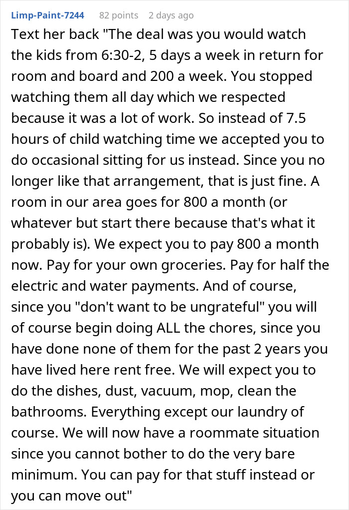 Woman Lets Sis Move In In Exchange For Babysitting, Flabbergasted After She Starts Complaining