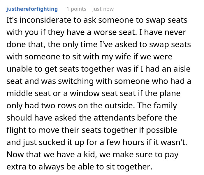 Family Tries Guilt-Tripping A Passenger Into Swapping Aisle Seat For Middle Seat, Gets Shut Down