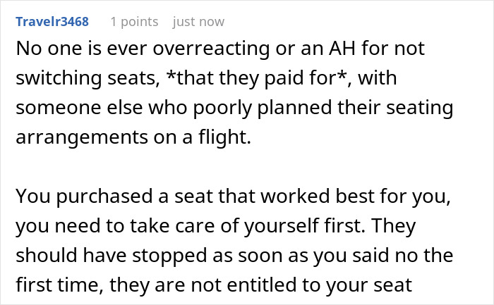 Family Tries Guilt-Tripping A Passenger Into Swapping Aisle Seat For Middle Seat, Gets Shut Down
