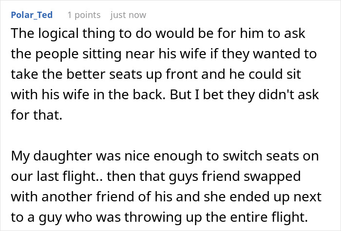 Family Tries Guilt-Tripping A Passenger Into Swapping Aisle Seat For Middle Seat, Gets Shut Down