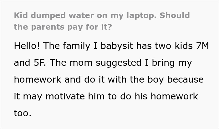 Mom Thinks A Sorry Text Will Be Enough To Compensate For Babysitter&#8217;s Ruined Laptop