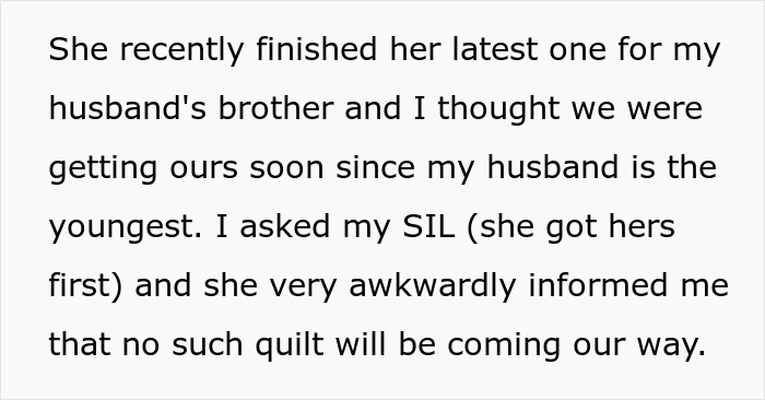 “I’m Not Making A Quilt For A Couple Of Dogs”: MIL Refuses To Include Childfree Couple In Family Tradition