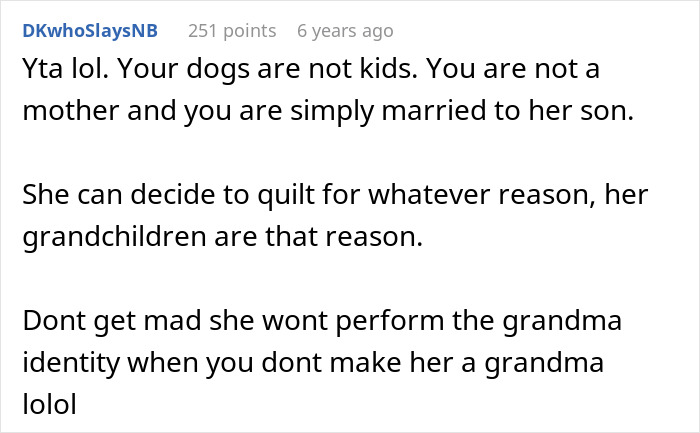 “I’m Not Making A Quilt For A Couple Of Dogs”: MIL Refuses To Include Childfree Couple In Family Tradition