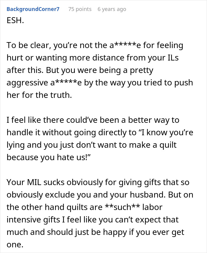 “I’m Not Making A Quilt For A Couple Of Dogs”: MIL Refuses To Include Childfree Couple In Family Tradition