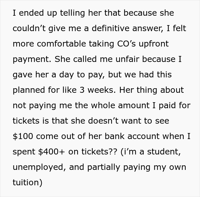 Woman Has $14 Lunches Every Day But Can&#8217;t Pay Back A Friend For A $74 Concert Ticket, Regrets It