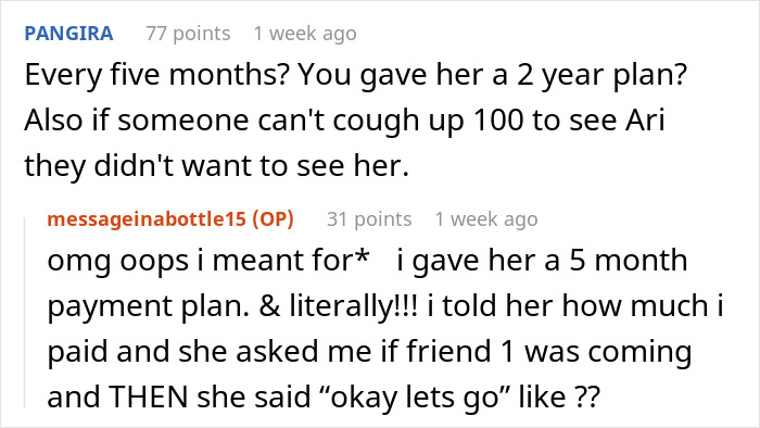 Woman Has $14 Lunches Every Day But Can&#8217;t Pay Back A Friend For A $74 Concert Ticket, Regrets It