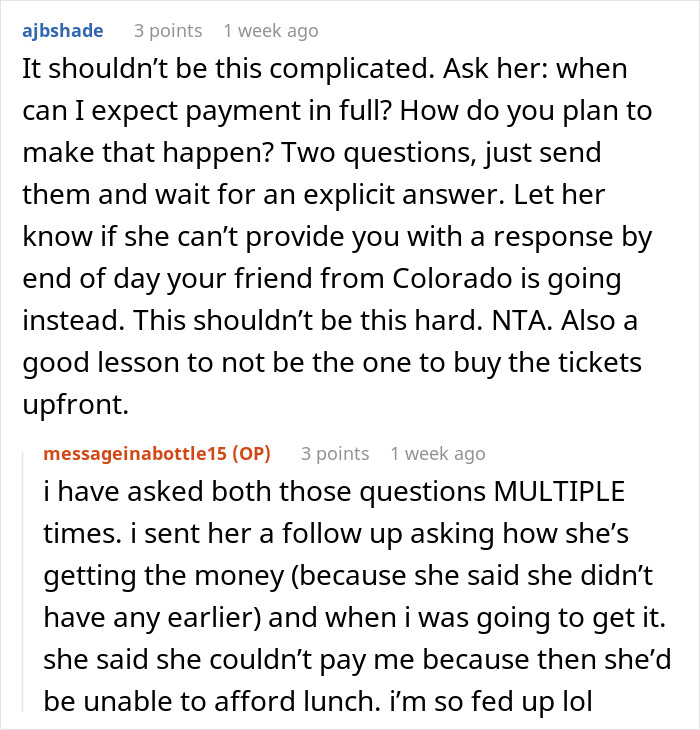 Woman Has $14 Lunches Every Day But Can&#8217;t Pay Back A Friend For A $74 Concert Ticket, Regrets It