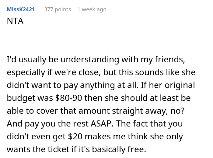 Woman Has $14 Lunches Every Day But Can&#8217;t Pay Back A Friend For A $74 Concert Ticket, Regrets It