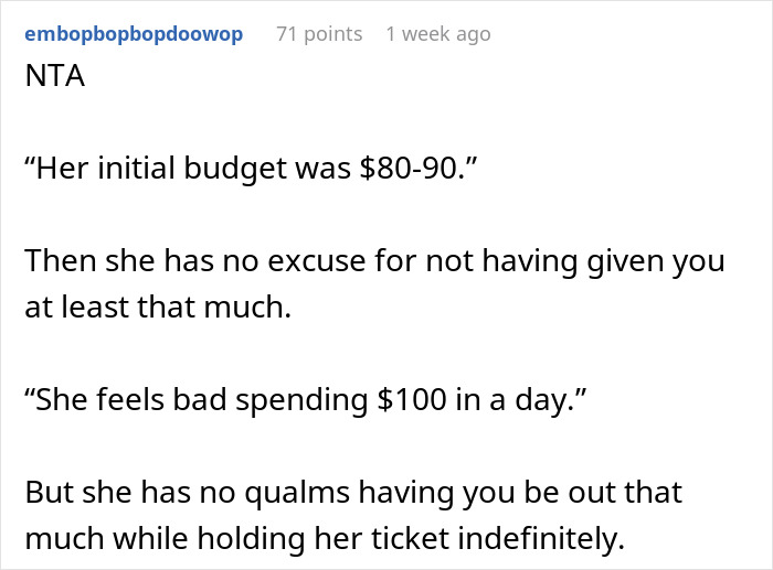 Woman Has $14 Lunches Every Day But Can&#8217;t Pay Back A Friend For A $74 Concert Ticket, Regrets It