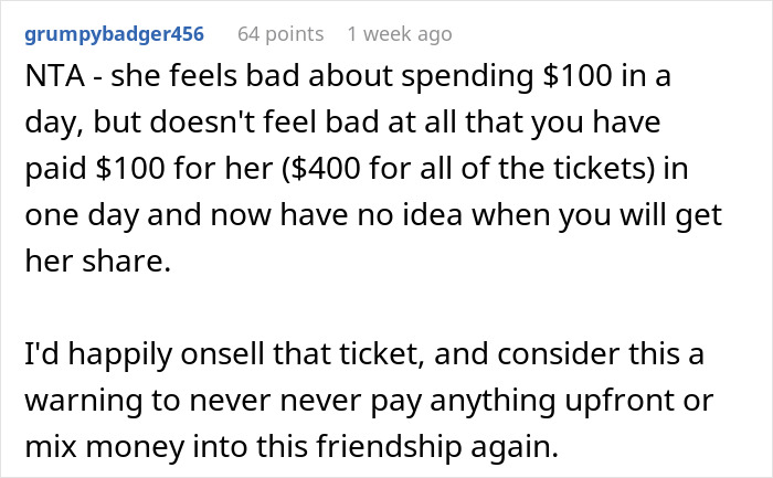 Woman Has $14 Lunches Every Day But Can&#8217;t Pay Back A Friend For A $74 Concert Ticket, Regrets It