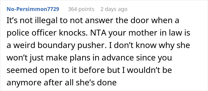 Woman Shows Up At Ex-DIL’s Doorstep Unannounced Again, Calls The Cops When She Doesn’t Let Her In