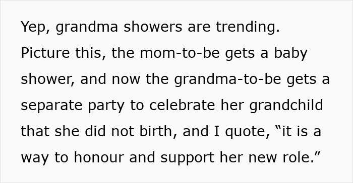 People Have Strong Opinions On Grandmas Having A Baby Shower To Celebrate Their New Status