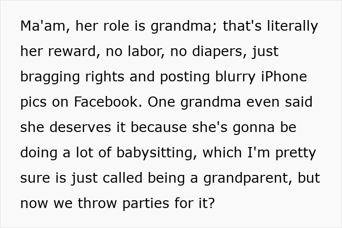 People Have Strong Opinions On Grandmas Having A Baby Shower To Celebrate Their New Status