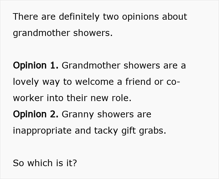 People Have Strong Opinions On Grandmas Having A Baby Shower To Celebrate Their New Status