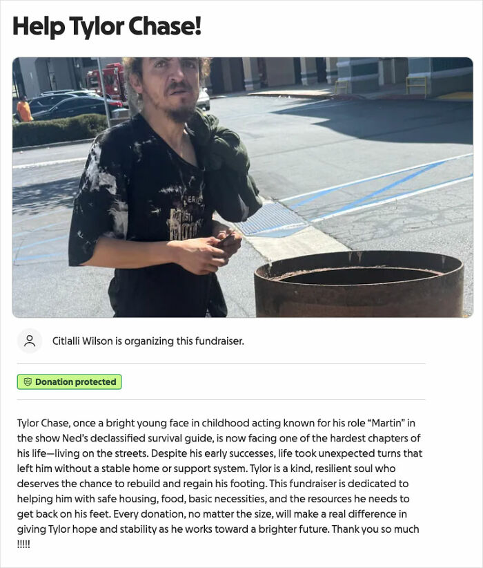 $1,207 Fundraiser For Homeless Nickelodeon Actor Ends With Street-Side Makeover