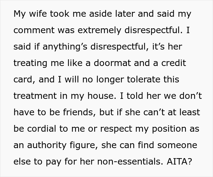 16YO Treats Stepdad Like A Doormat And Walking ATM, Gobsmacked When He Finally Says Enough&#8217;s Enough