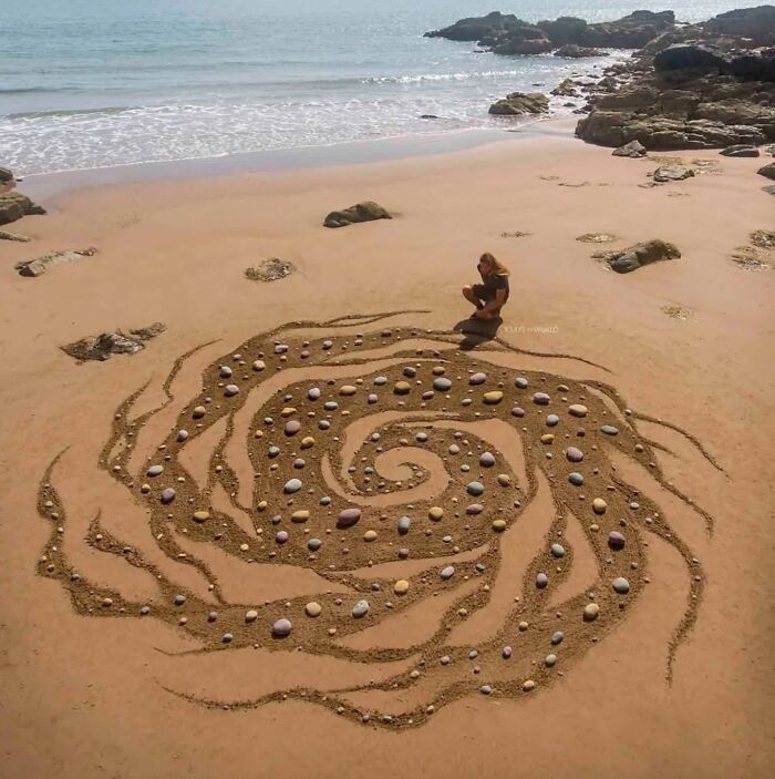 Unnaturally Natural Patterns: Artist Arranges Stones And Other Materials In Stunning Land Art (47 New Pics)