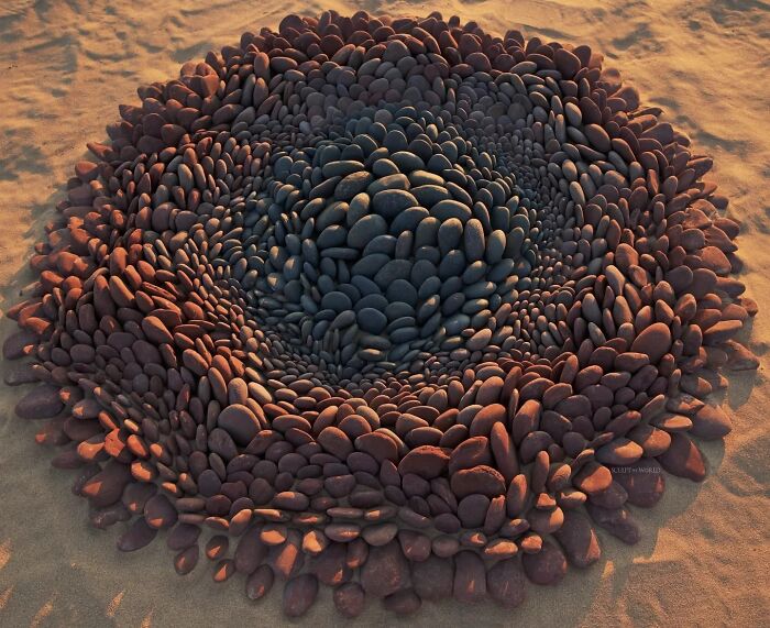 Unnaturally Natural Patterns: Artist Arranges Stones And Other Materials In Stunning Land Art (47 New Pics)