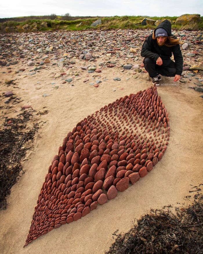 Unnaturally Natural Patterns: Artist Arranges Stones And Other Materials In Stunning Land Art (47 New Pics)