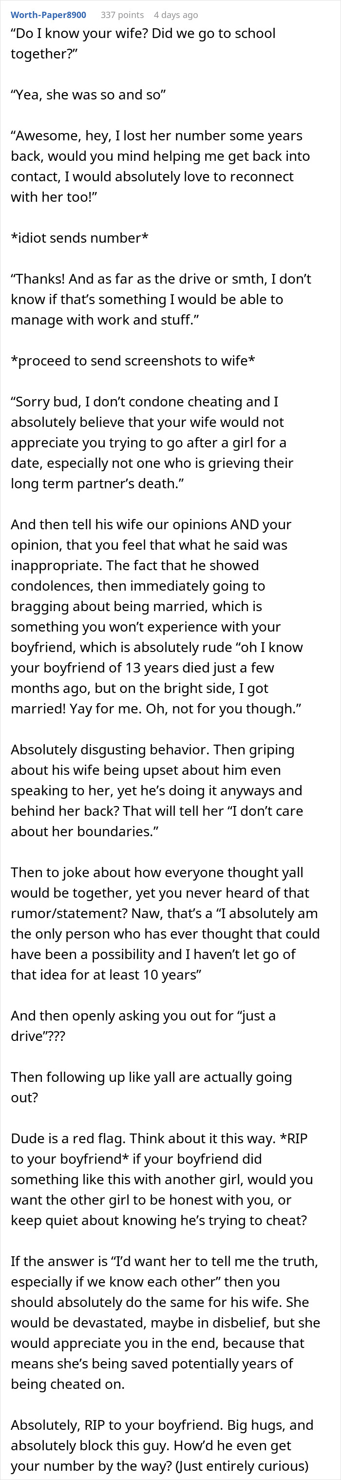 &#8220;Total Creep&#8221;: Lady Who Lost Her BF Of 13 Years Gets Weird Texts From Old High School Friend
