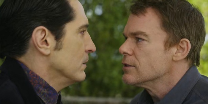 David Dastmalchian and Michael C. Hall in Dexter: Resurrection