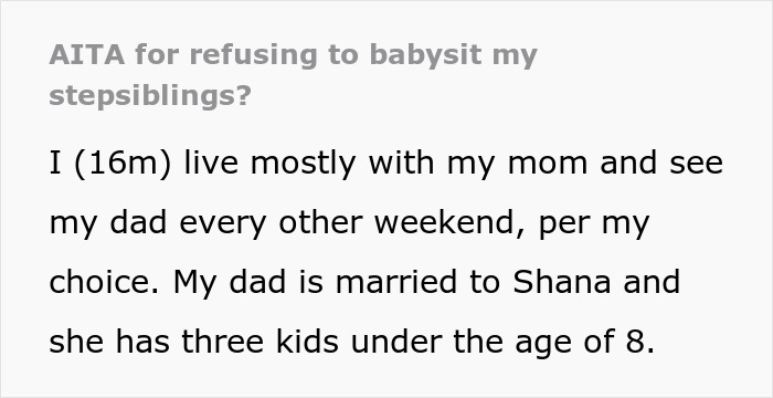 Teen Won&#8217;t Babysit His 3 Stepsiblings As Their Mom Is Terminally Ill, Takes Heat From Dad
