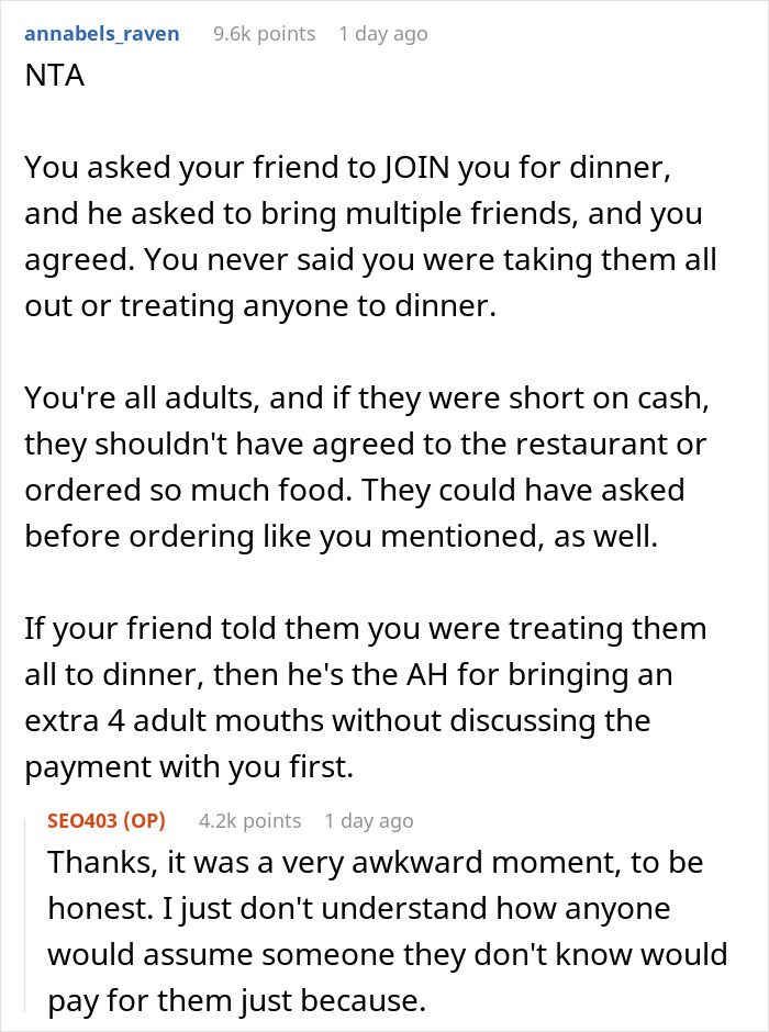 Guy Refuses To Pay $825 After Friend&#8217;s Entitled Guests Go Crazy With Ordering