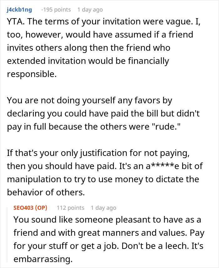 Guy Refuses To Pay $825 After Friend&#8217;s Entitled Guests Go Crazy With Ordering