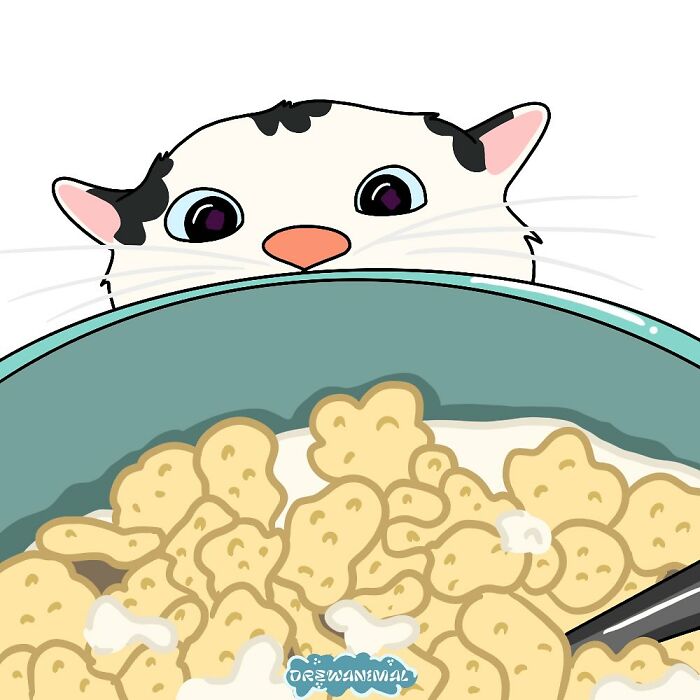 This Artist Turns Viral Cat Moments Into Funny Art (65 Pics)