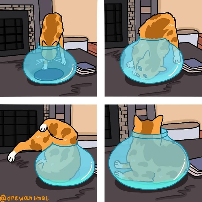 This Artist Turns Viral Cat Moments Into Funny Art (65 Pics)
