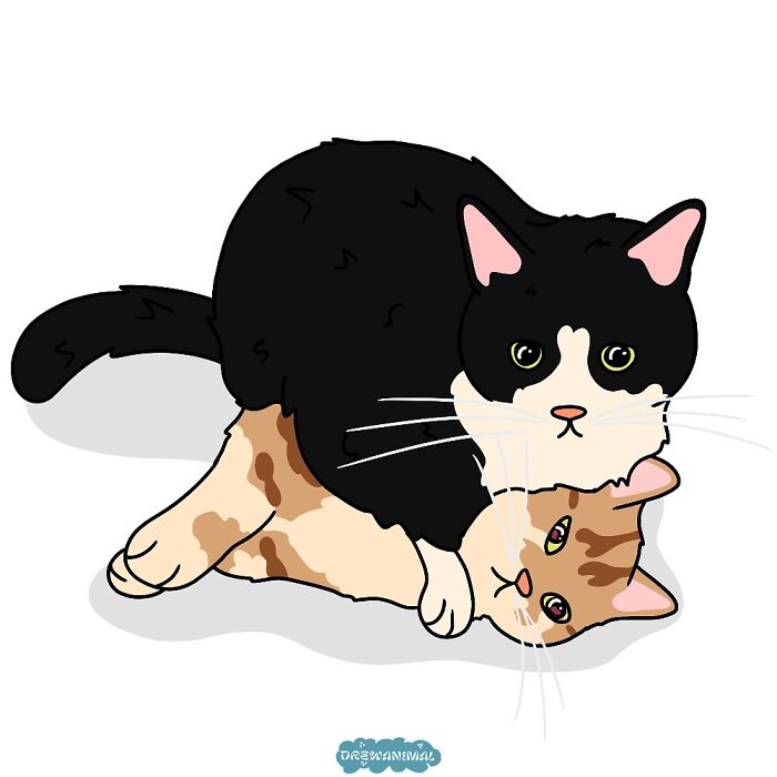 This Artist Turns Viral Cat Moments Into Funny Art (65 Pics)