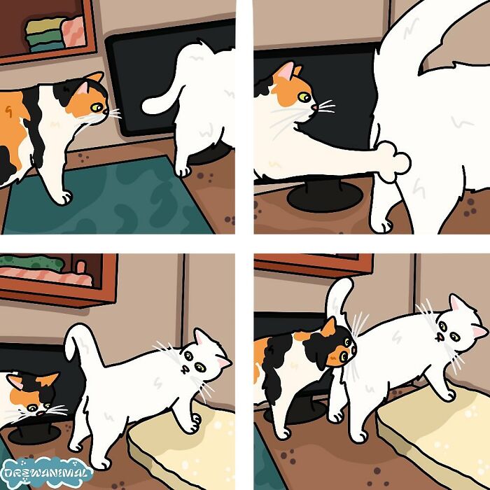 This Artist Turns Viral Cat Moments Into Funny Art (65 Pics)