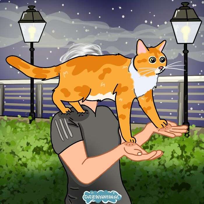 This Artist Turns Viral Cat Moments Into Funny Art (65 Pics)