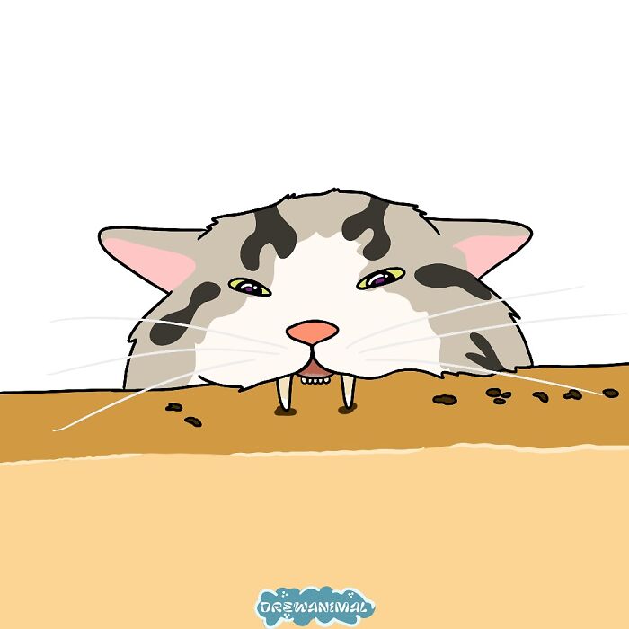This Artist Turns Viral Cat Moments Into Funny Art (65 Pics)