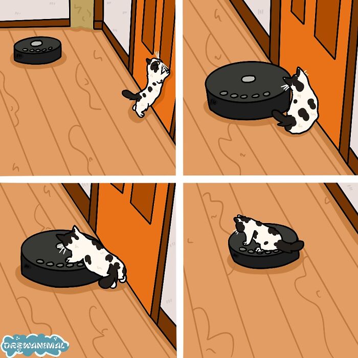 This Artist Turns Viral Cat Moments Into Funny Art (65 Pics)